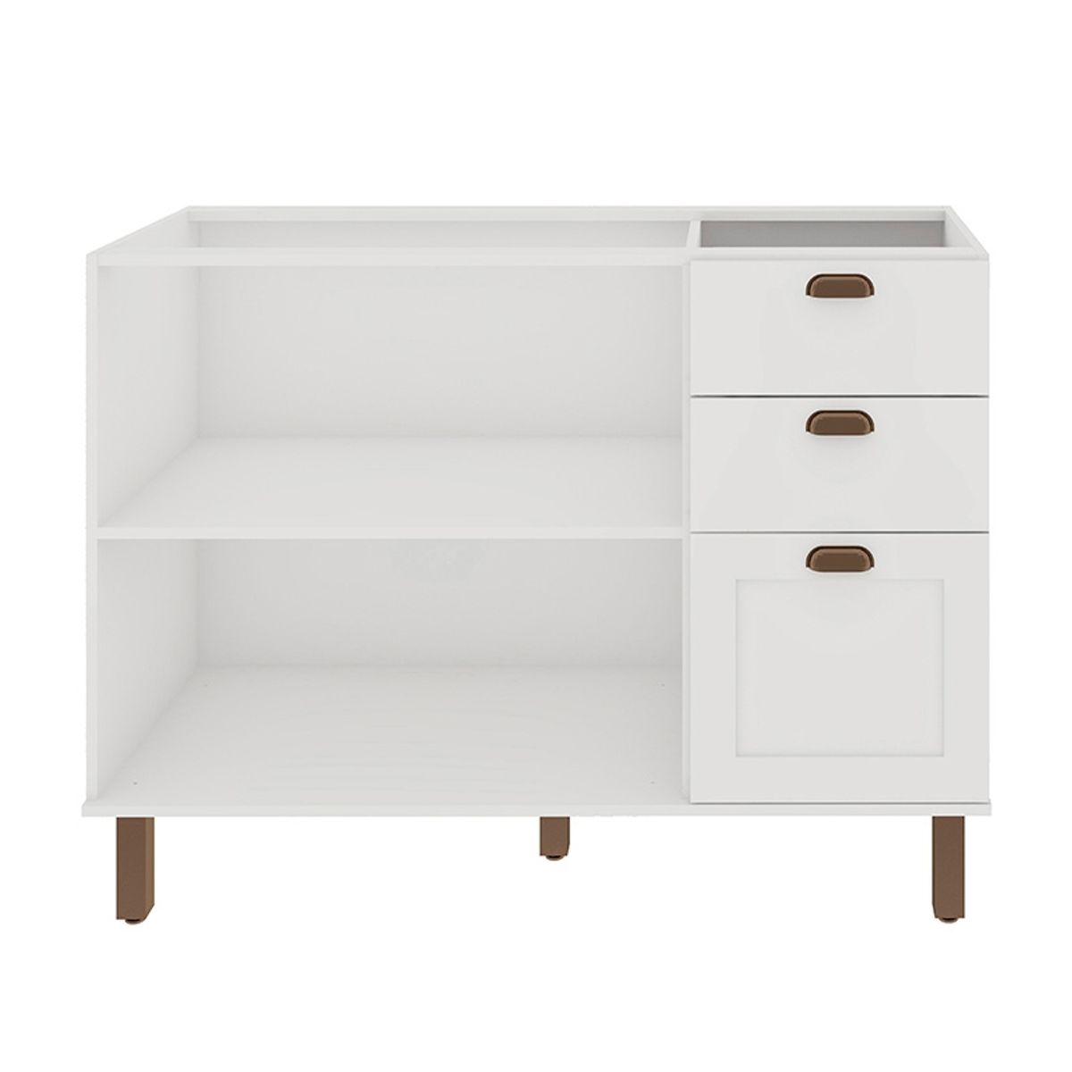 DF HOME - Mueble base 1200 Verde Blanco 2 puertas 3 cajones Studio 1532