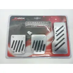 GENERICO - Set cubre pedales auto 3 piezas aluminio y goma tunning