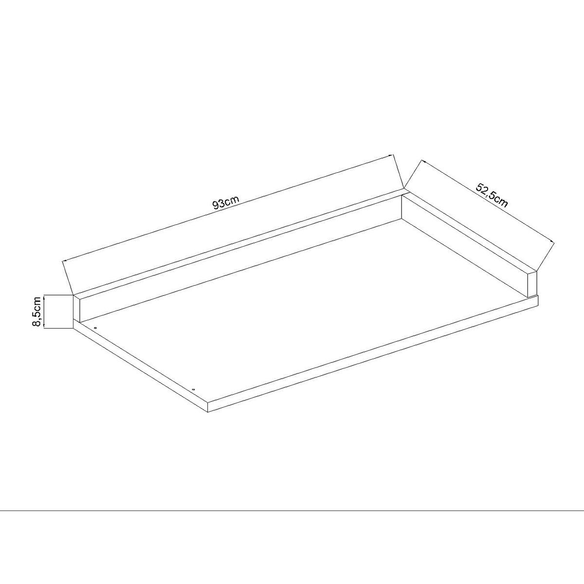 DF HOME - Cubierta para Mueble Base Esquina 93 cm Color Ebano 1520