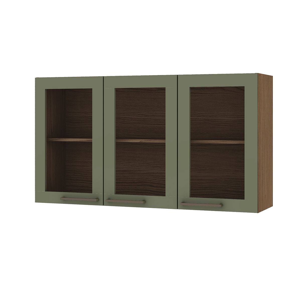 DF HOME - Mueble Mural Aereo de Cocina Conecta - Adega Ebano Fosco Alecrim 1318L