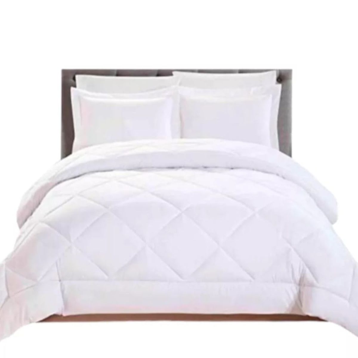 GENERICO - Edredon nordico Plumon de microfibra super suave 1 plaza Color Blanco