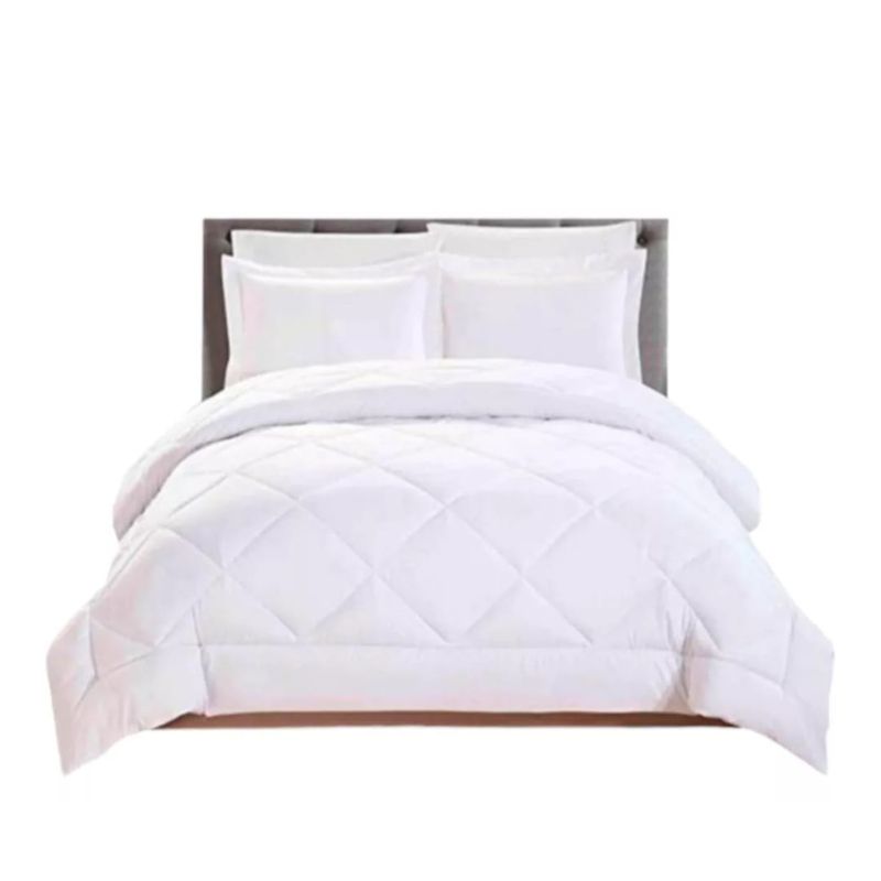 GENERICO - Edredon nordico Plumon de microfibra super suave 1 plaza Color Blanco