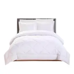 GENERICO - Edredon nordico Plumon de microfibra super suave 1 plaza Color Blanco