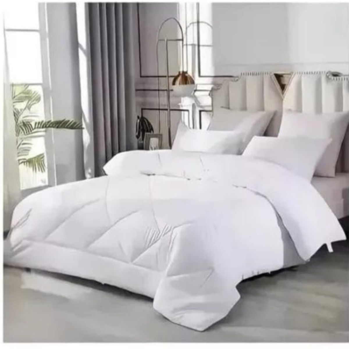 GENERICO - Plumon Edredon microfibra nordico Color Blanco 1 plaza