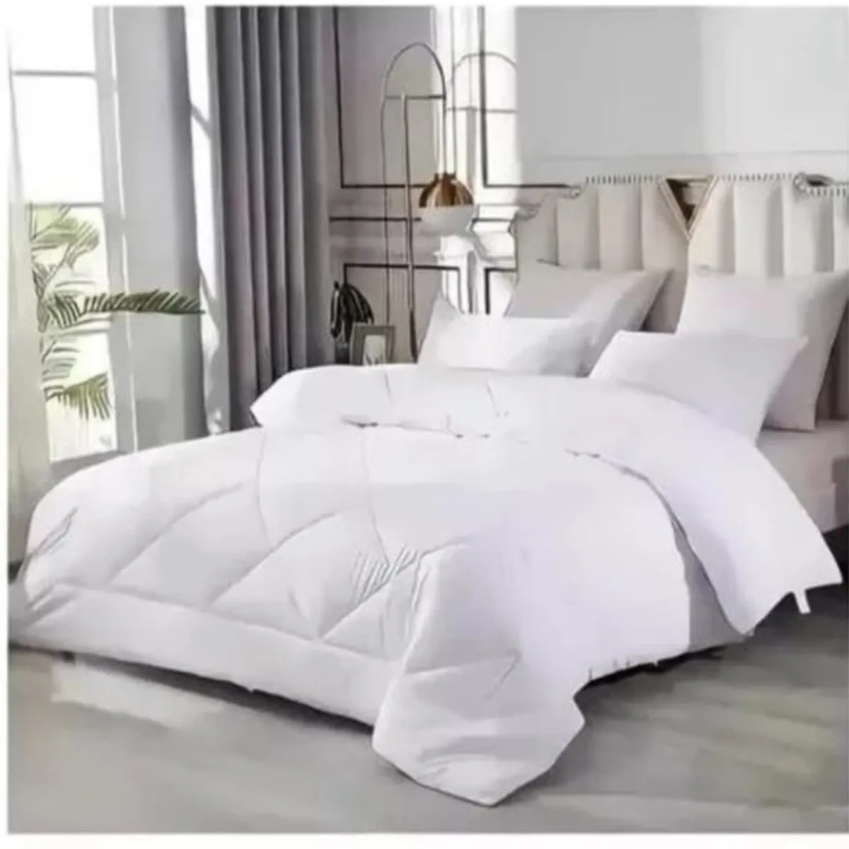 GENERICO - Edredon Plumon nordico super suave - 2 plazas - Color Blanco