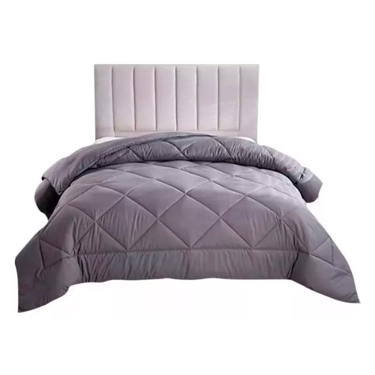 GENERICO - Edredon Plumon nordico 2 plazas Reversible Gris y Azul marino.