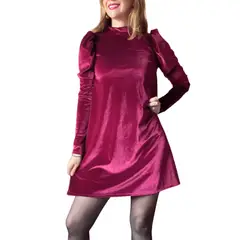 ME MATO TIENDA - Vestido Burdeo mujer terciopelo Tienda Me Mató