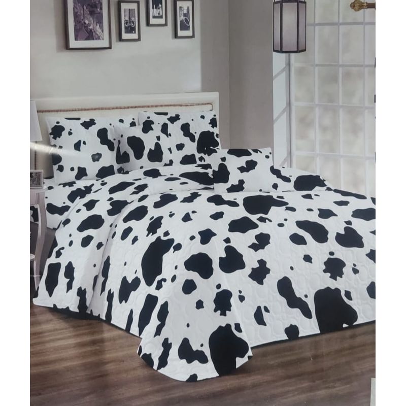 GENERICO - Cobertor Quilts de Verano 2 plazas Vaca / Dalmata