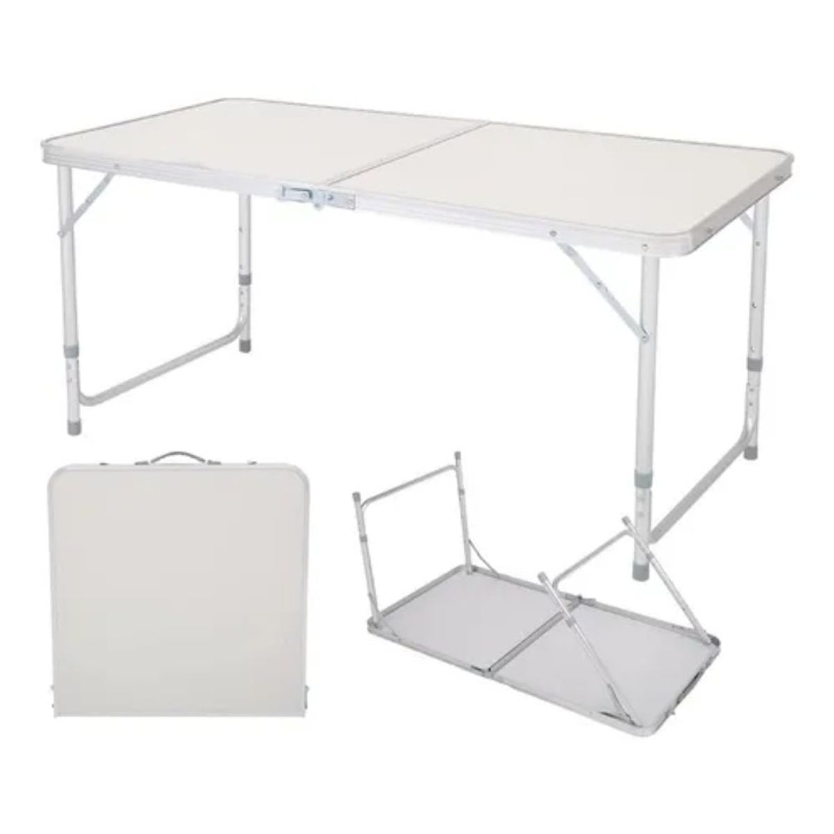 GENERICO - Mesa Plegable Blanca Transportable  120x60cm