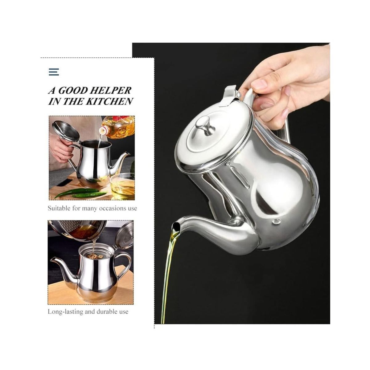 GENERICO - Tetera Té Acero Inoxidable 500 Ml