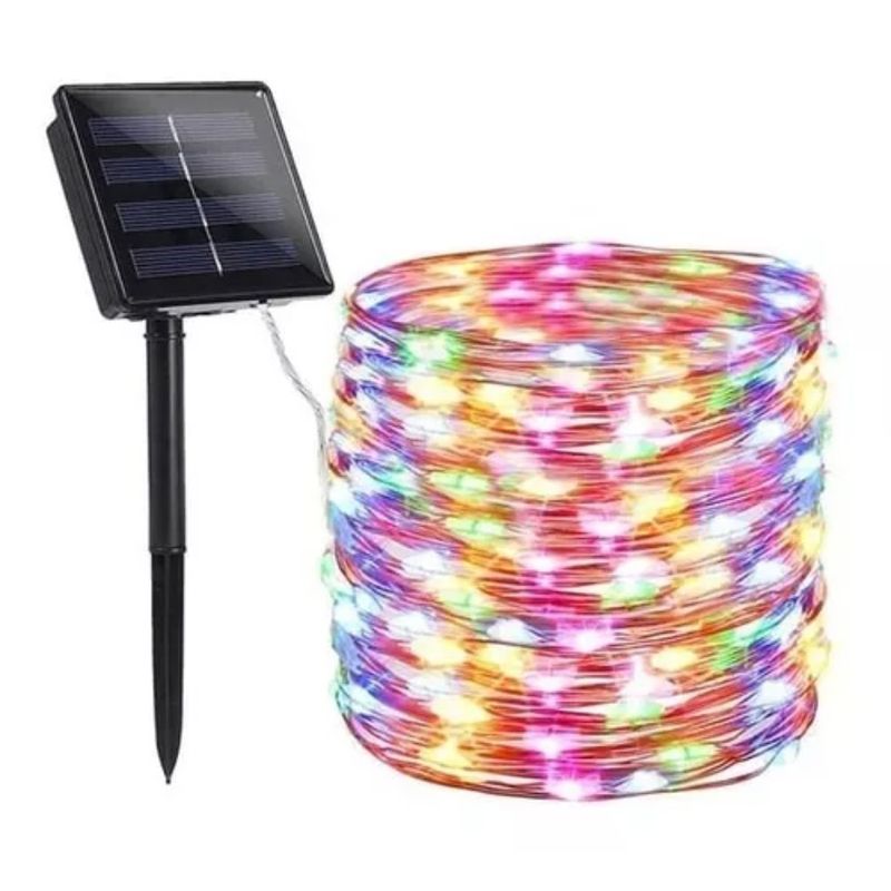 GENERICO - Luces 100 led 10m  hadas solares multicolor para exterior