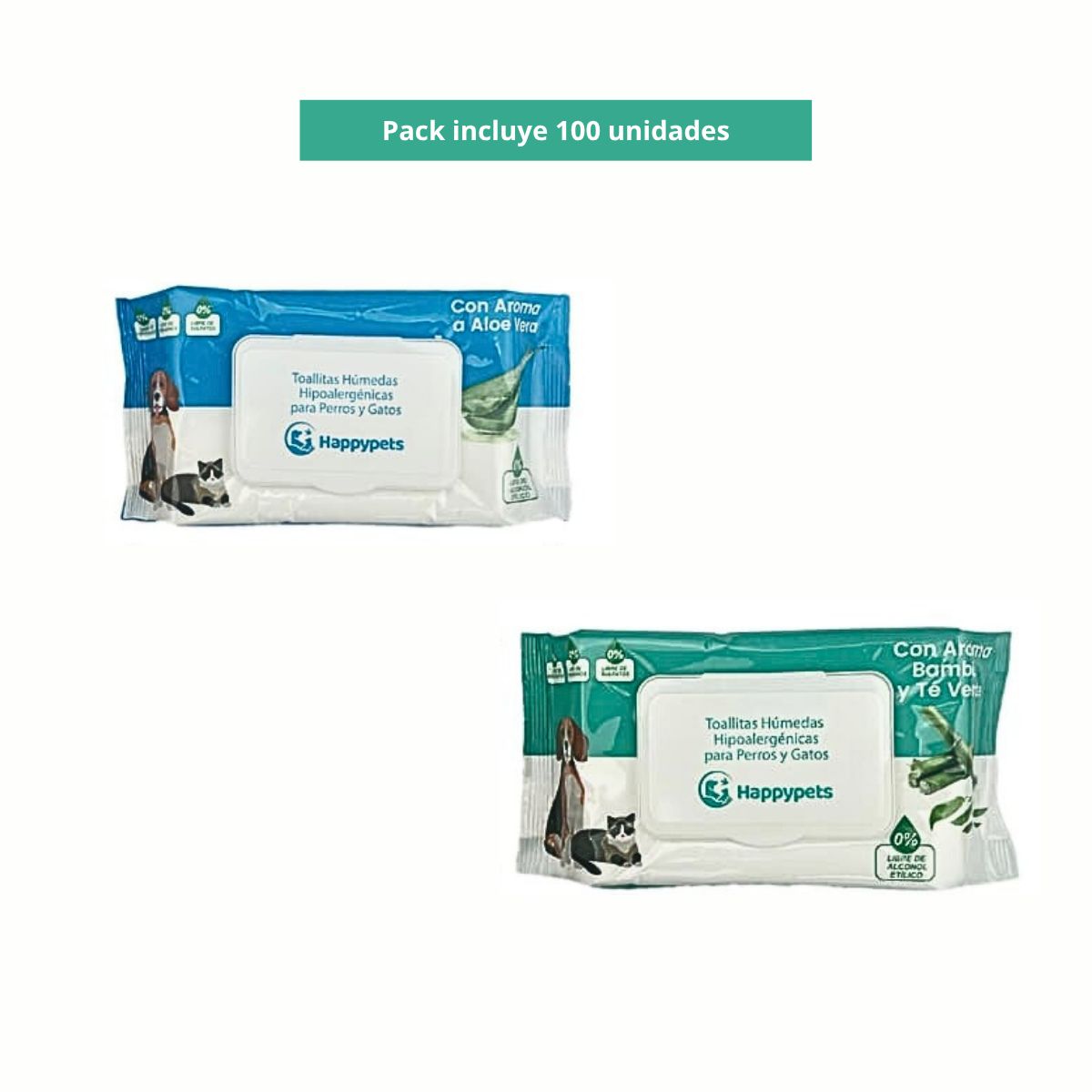 GENERICO - Toallas Humedas Perros Gatos Mascotas 100 Unidades