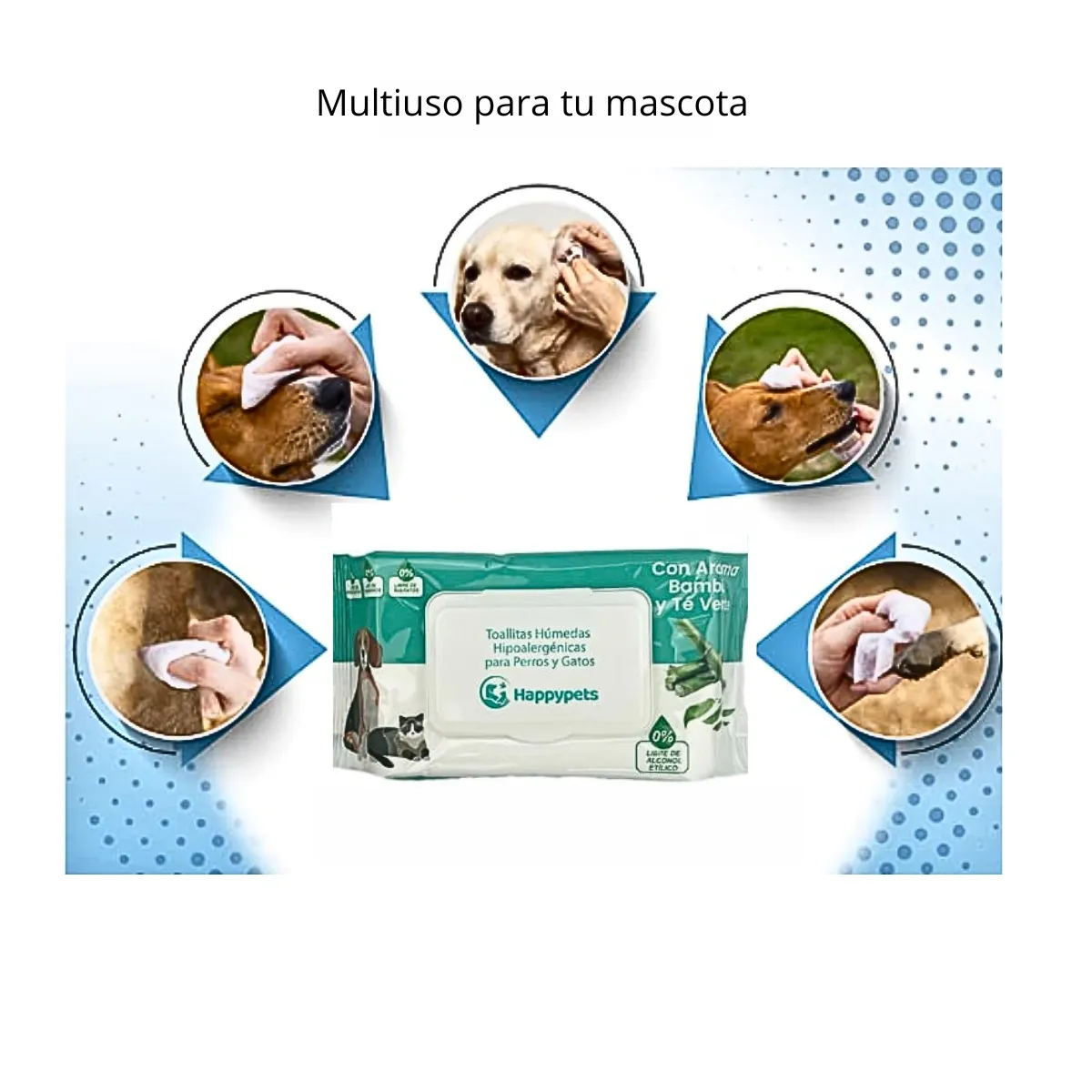 GENERICO - Toallas Humedas Perros Gatos Mascotas 50 Unidades