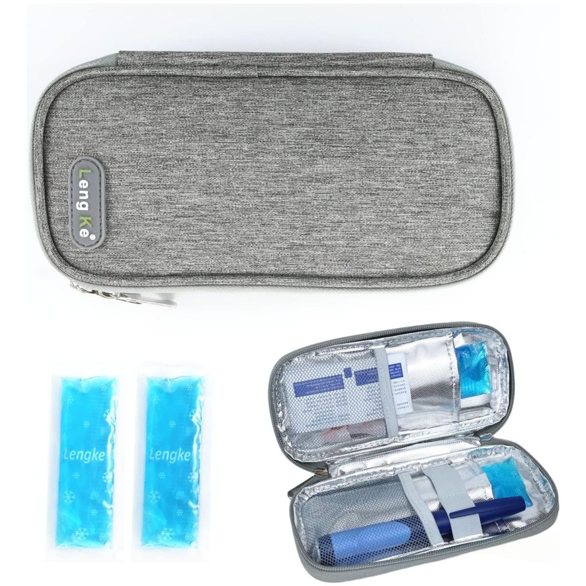 GENERICO - Enfriador Estuche Viaje Diabéticos bolsa Enfriadora Gris