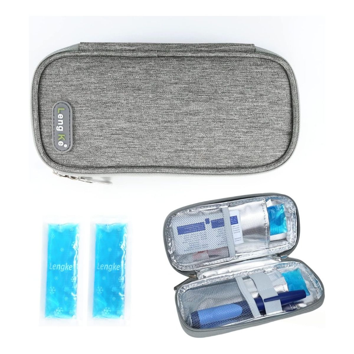 GENERICO - Enfriador Estuche Viaje Diabéticos bolsa Enfriadora Gris