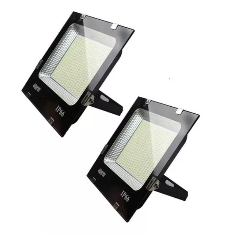 GENERICO - PACK X2 Focos 400w Reflector Luz Led Exterior Ip66 Montable Canchas