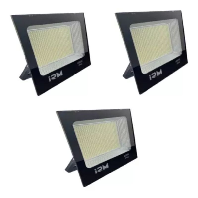 GENERICO - pack x3 Focos Reflector Proyector Led 400 Watts Resistente Al Agua