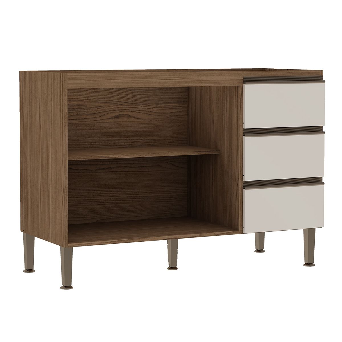 DF HOME - Mueble base 2 puertas 3 cajones de cocina Conecta 1204