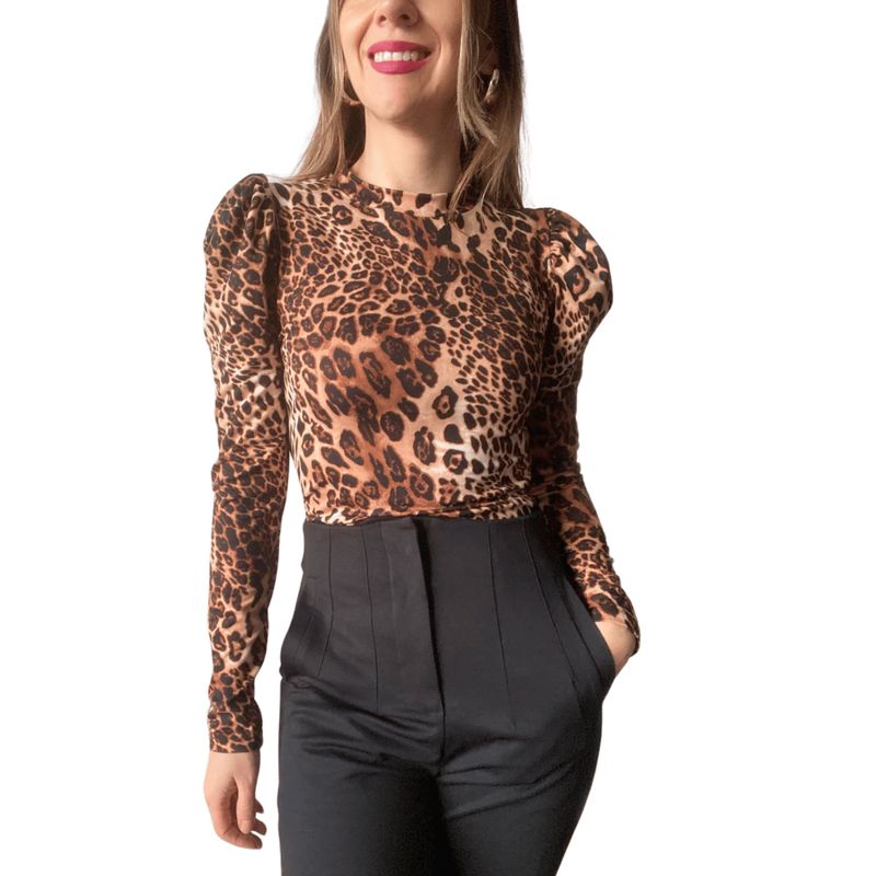 ME MATO TIENDA - Polera animal print manga larga princesa tienda Me Mató