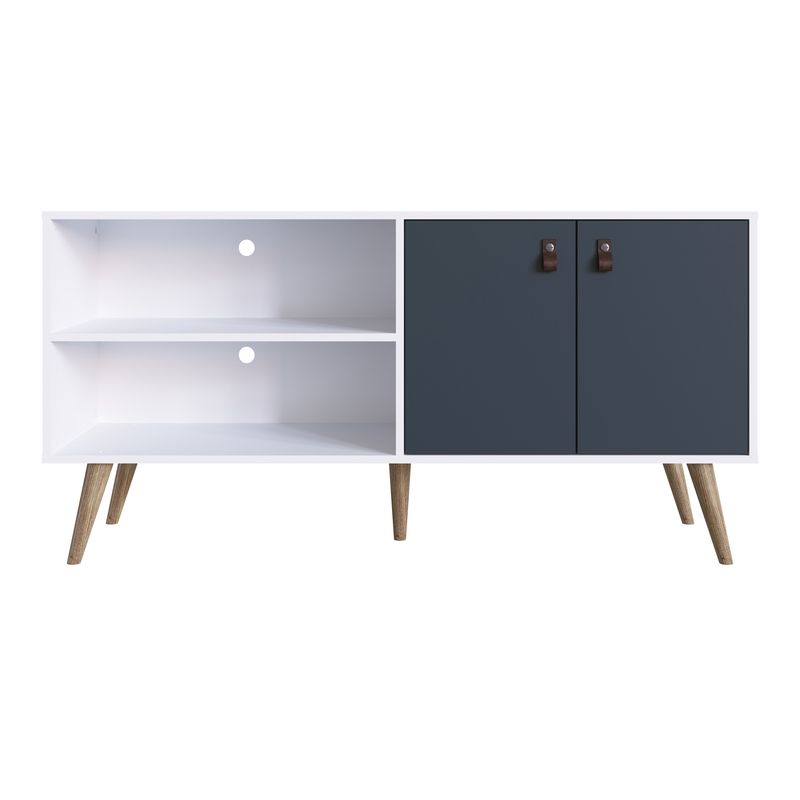DF HOME - Rack 2 Puertas Blanco Azul Petróleo