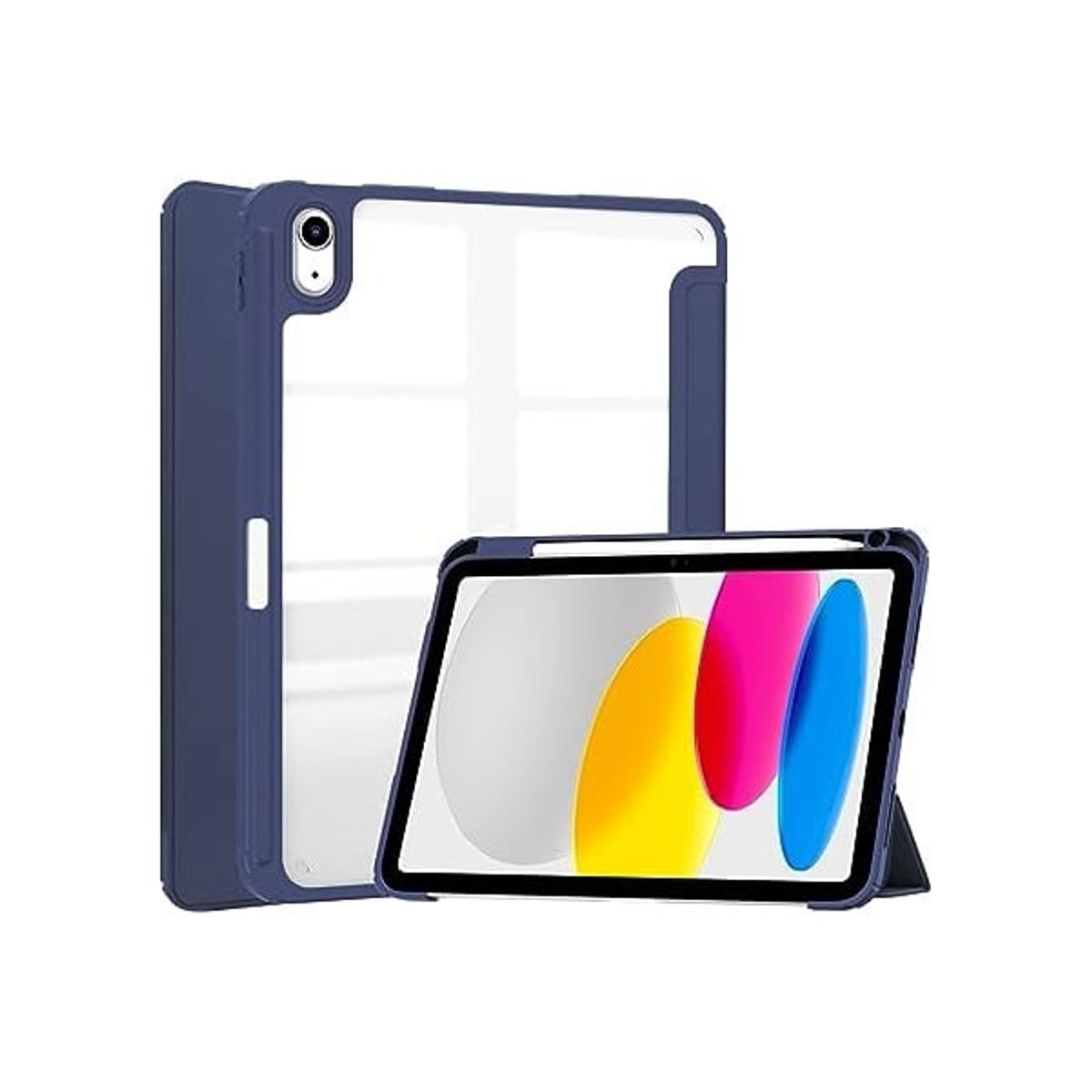 GENERICO - Carcasa Para iPad 10.9 10th Gen con ranura lapiz / Transparente AzulOs