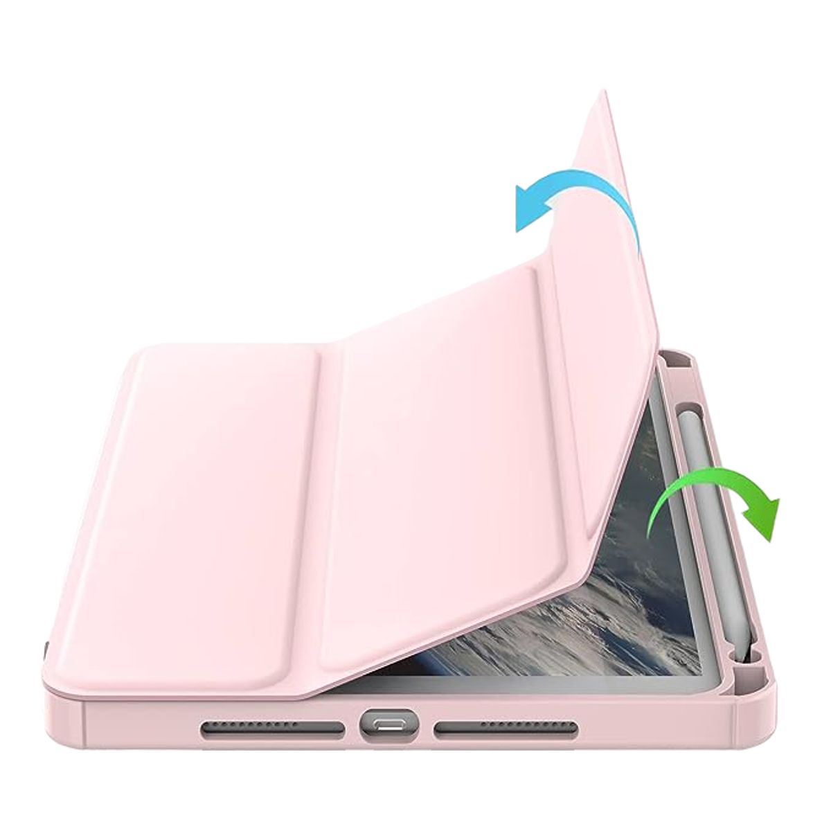 GENERICO - Carcasa Para iPad 10.9 10th Gen con ranura lapiz / Transparente Rosa