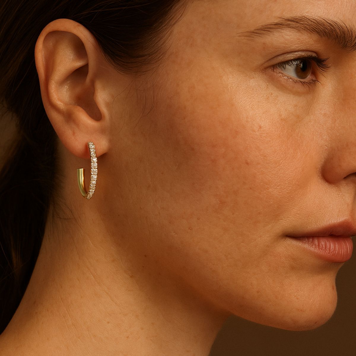 BLOOM CRYSTAL - Aros Eternity 18 mm – Baño Oro, Hipoalergénicos