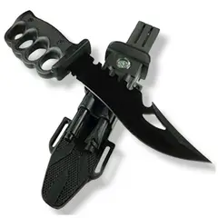 INVENCIBLE - CUCHILLO SUPER BLACK CON PEDERNA FUNDA AG54