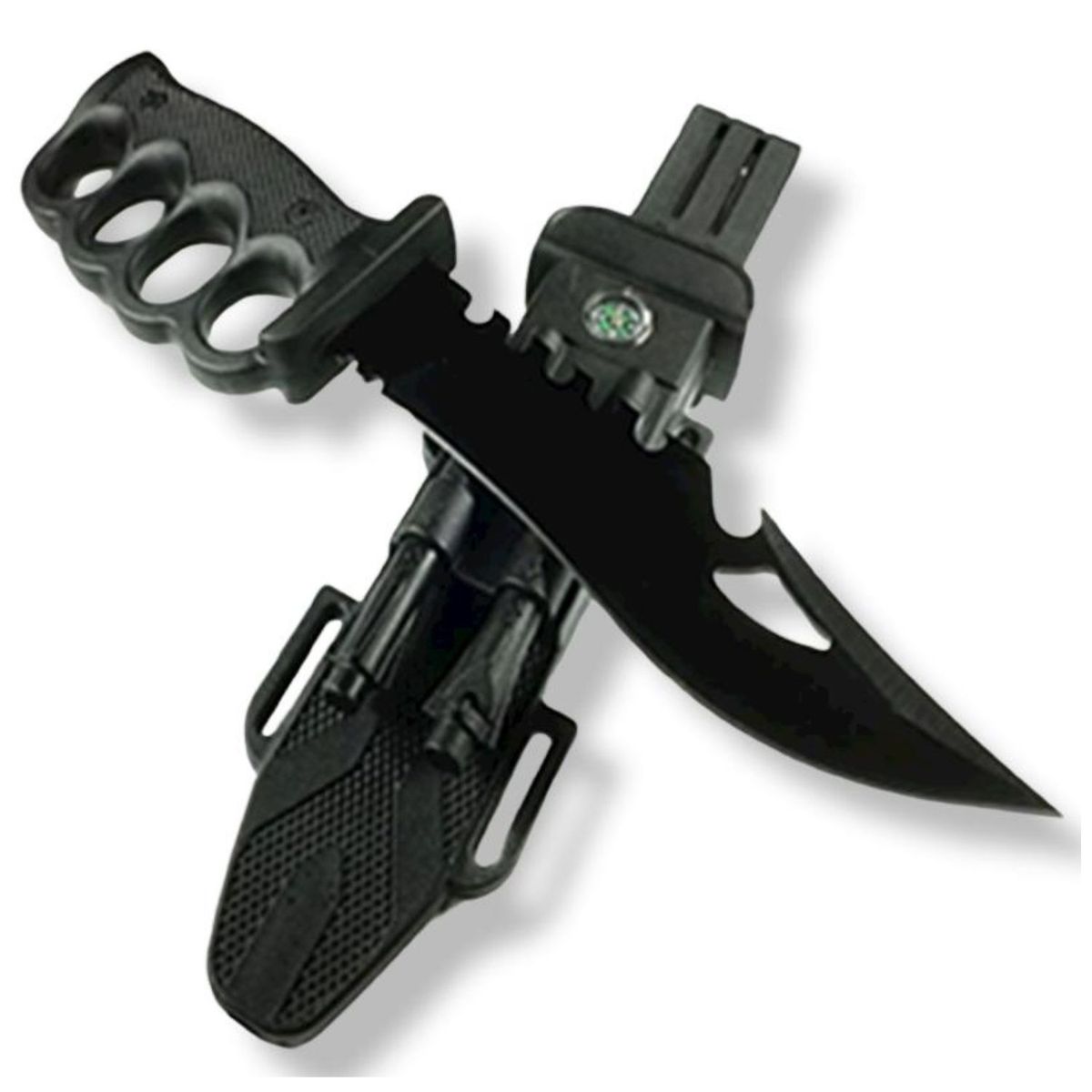 GENERICO - Cuchillo Multiuso con pedernal super BLACK AG54