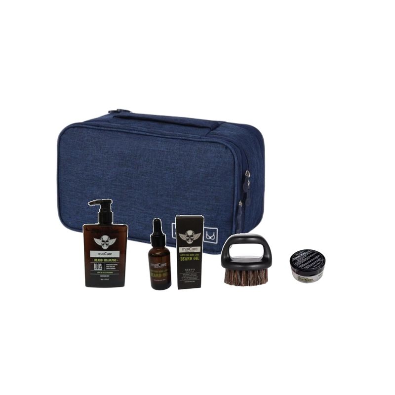 MAXCARE - Pack o Kit Aceite Barba Shampoo Cera Y de Peine Barba Barberia Barbero
