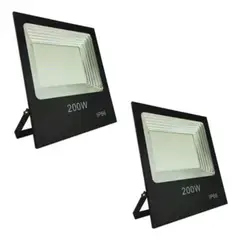 GENERICO - Pack X2 Focos 200w Reflector Led Luz Exterior Canchas Ip66