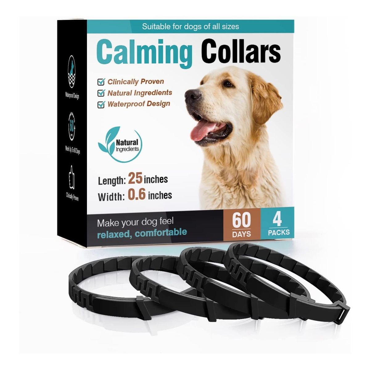 GENERICO - 4x Collar Calmante Perro Ajustable Calma Ansiedad Relajante