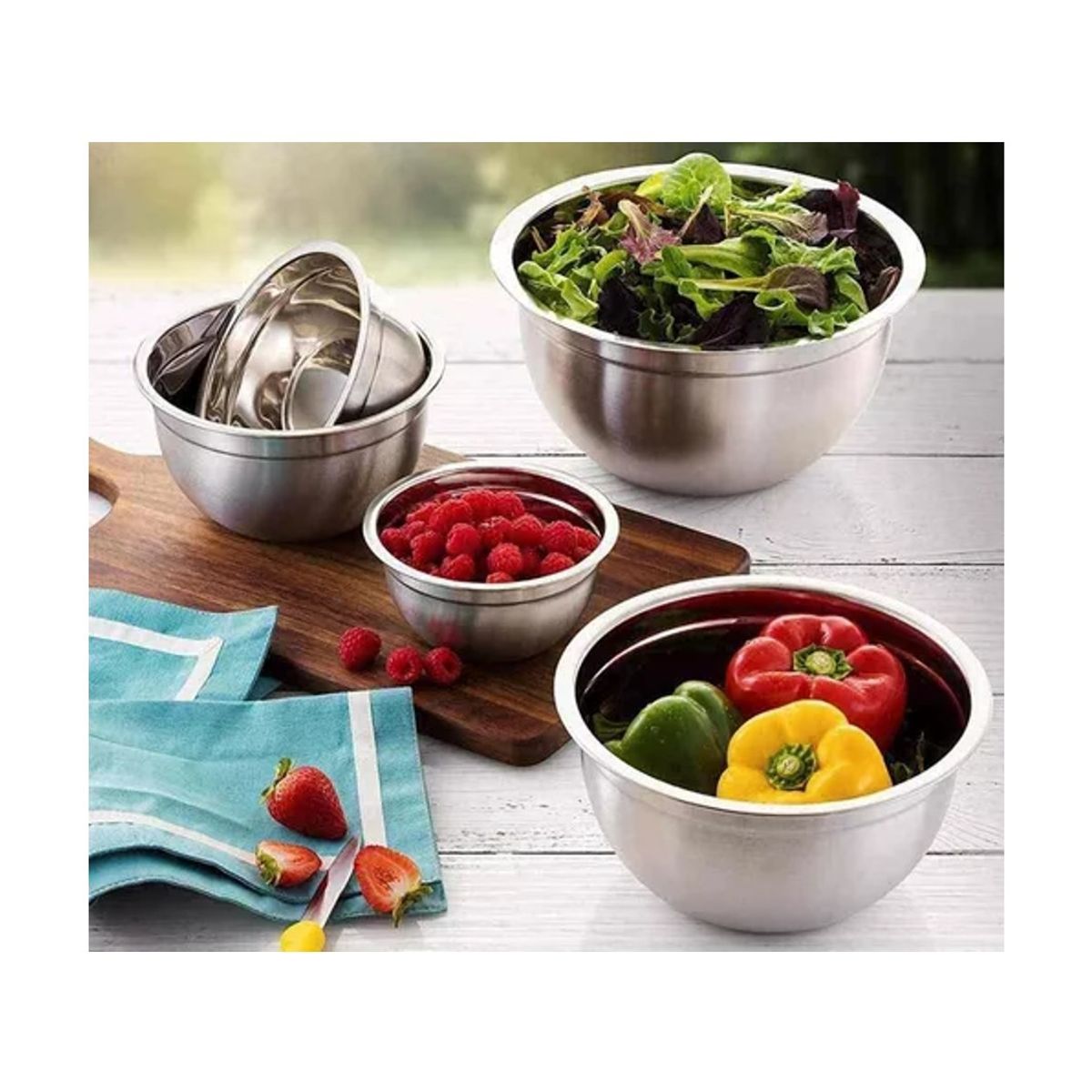 GENERICO - Pack 3 Bowls 15cm Acero Inoxidable Repostería Pocillo Cocina