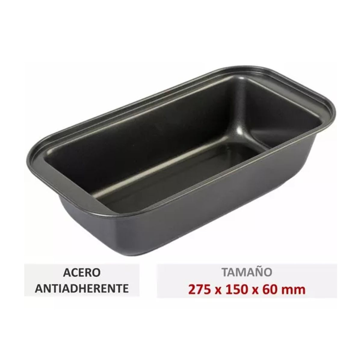 GENERICO - Molde Rectangular Antiadherente Reposteria Queques Pan 25cm