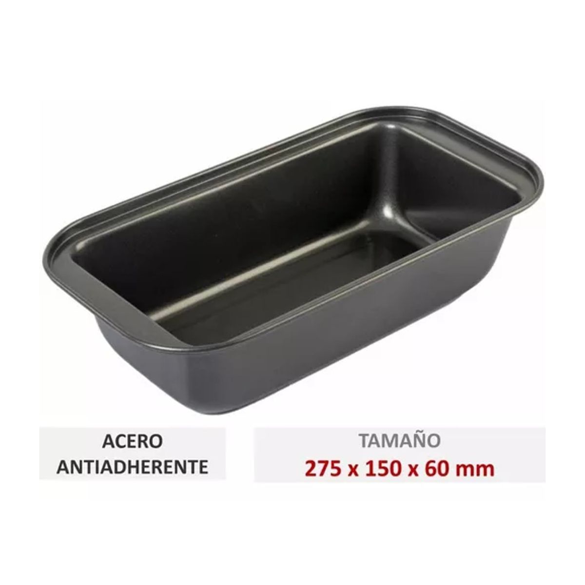 GENERICO - Molde Rectangular Antiadherente Reposteria Queques Pan 25cm