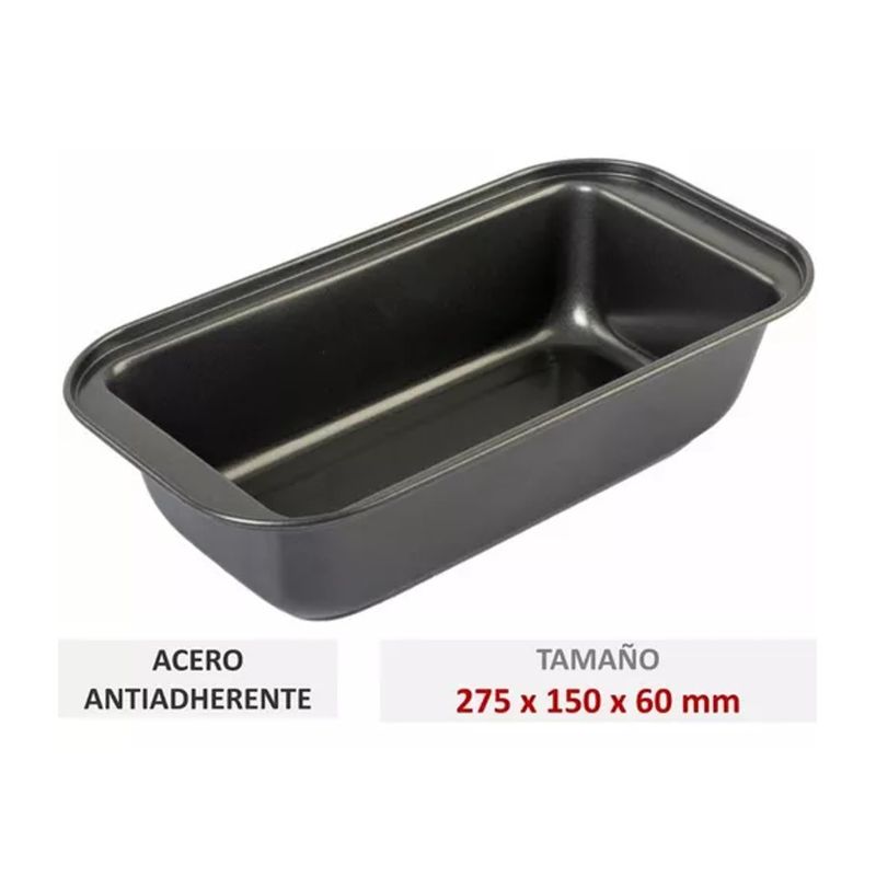 GENERICO - Molde Rectangular Antiadherente Reposteria Queques Pan 25cm