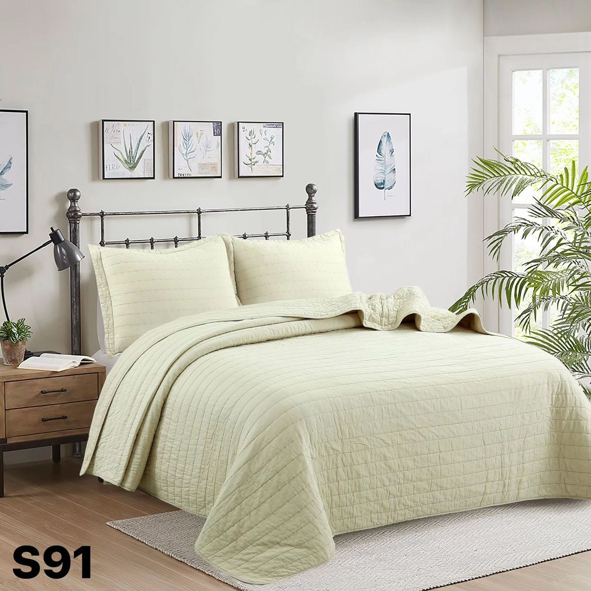 GENERICO - Cubrecama Quilt Algodón Super King 280 x 300 cm - Beige