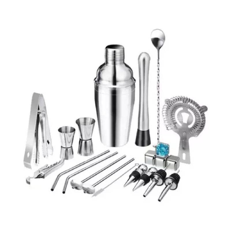 GENERICO - Set Coctelería Profesional Coctelera Barman Bartender 24 Pzs