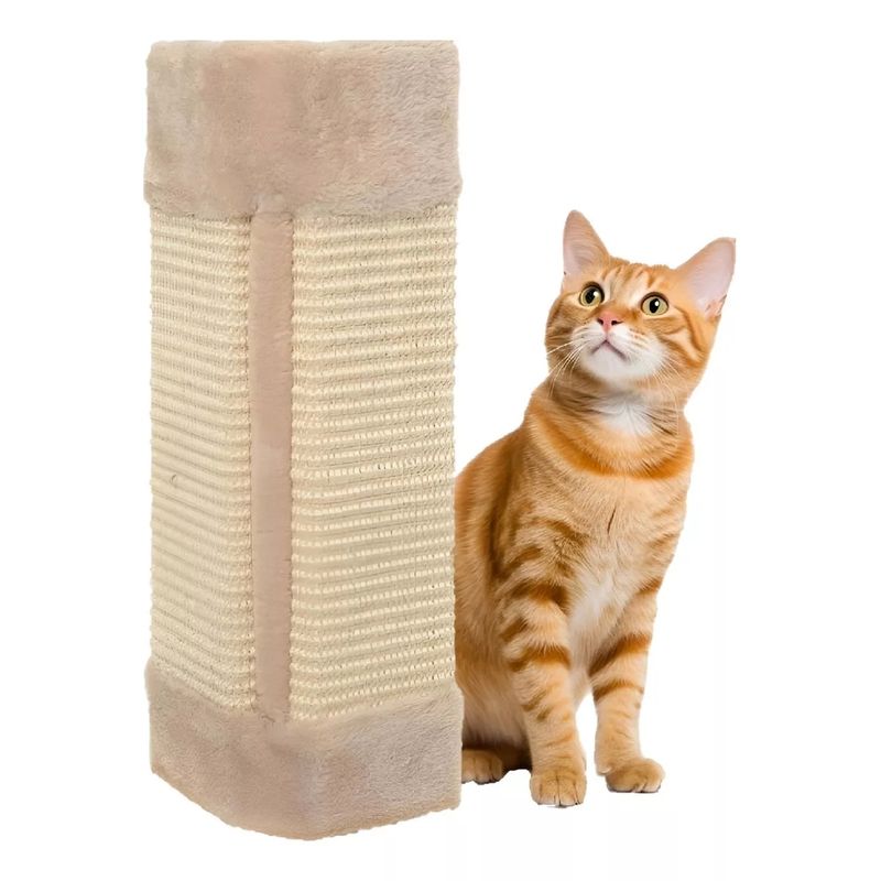GENERICO - Rascador De Pared Gato Esquinero Sillón Más Catnip Beige.