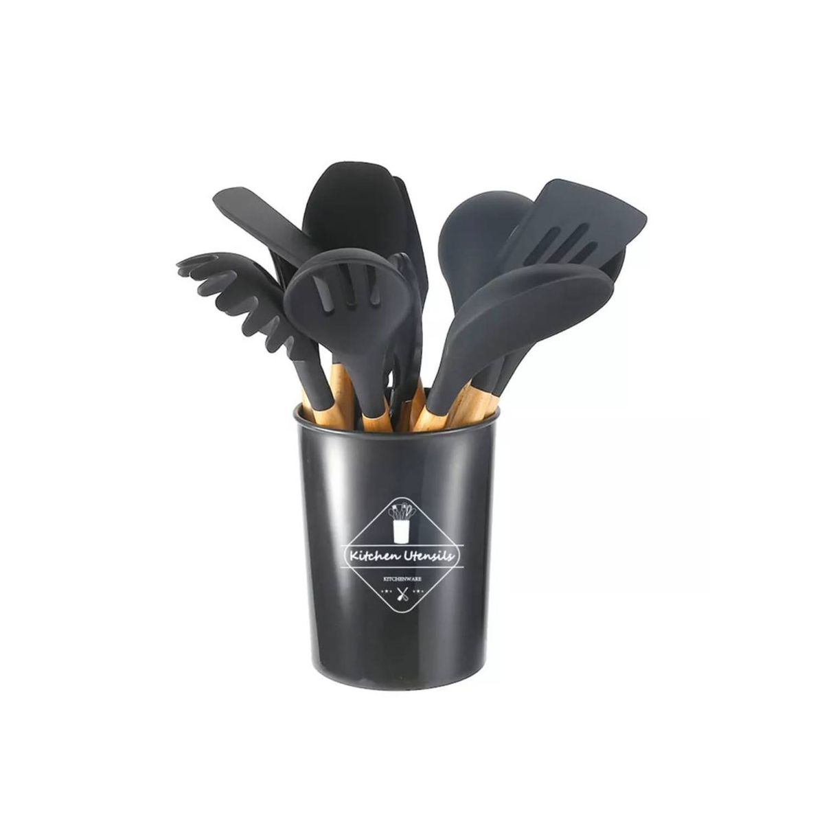 GENERICO - Juegos utensilios silicona para cocina 10 piezas negro