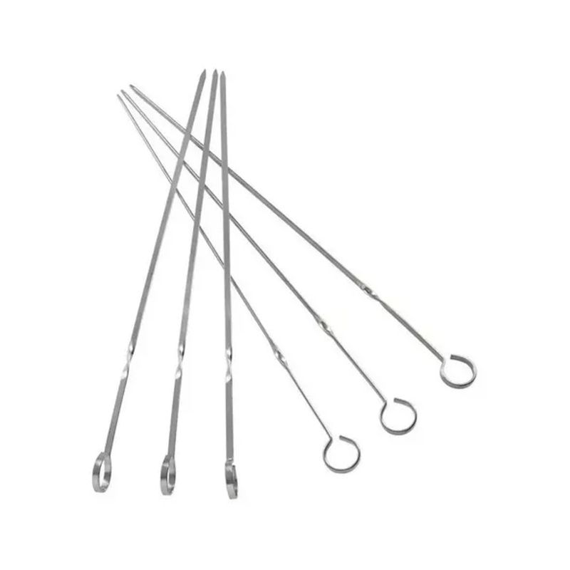 GENERICO - 6 Brochetas Pinchos Anticucho Acero Barbacoa Parrilla Asado