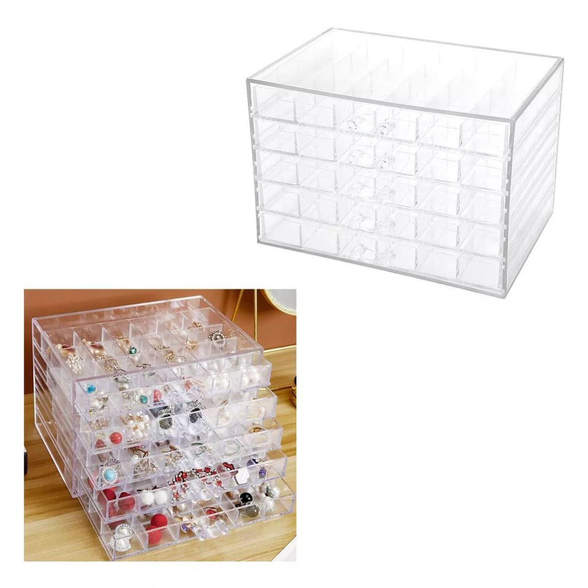 KUANGYE - Caja De Almacenamiento De Aretes De Acrílico Para Joyas