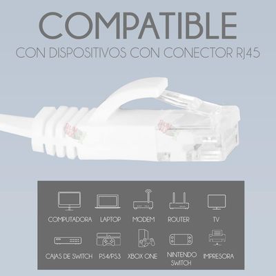 Imagen 2 del producto Cable Giga Ethernet Cat7 Rj45 10gbps 15 Metros