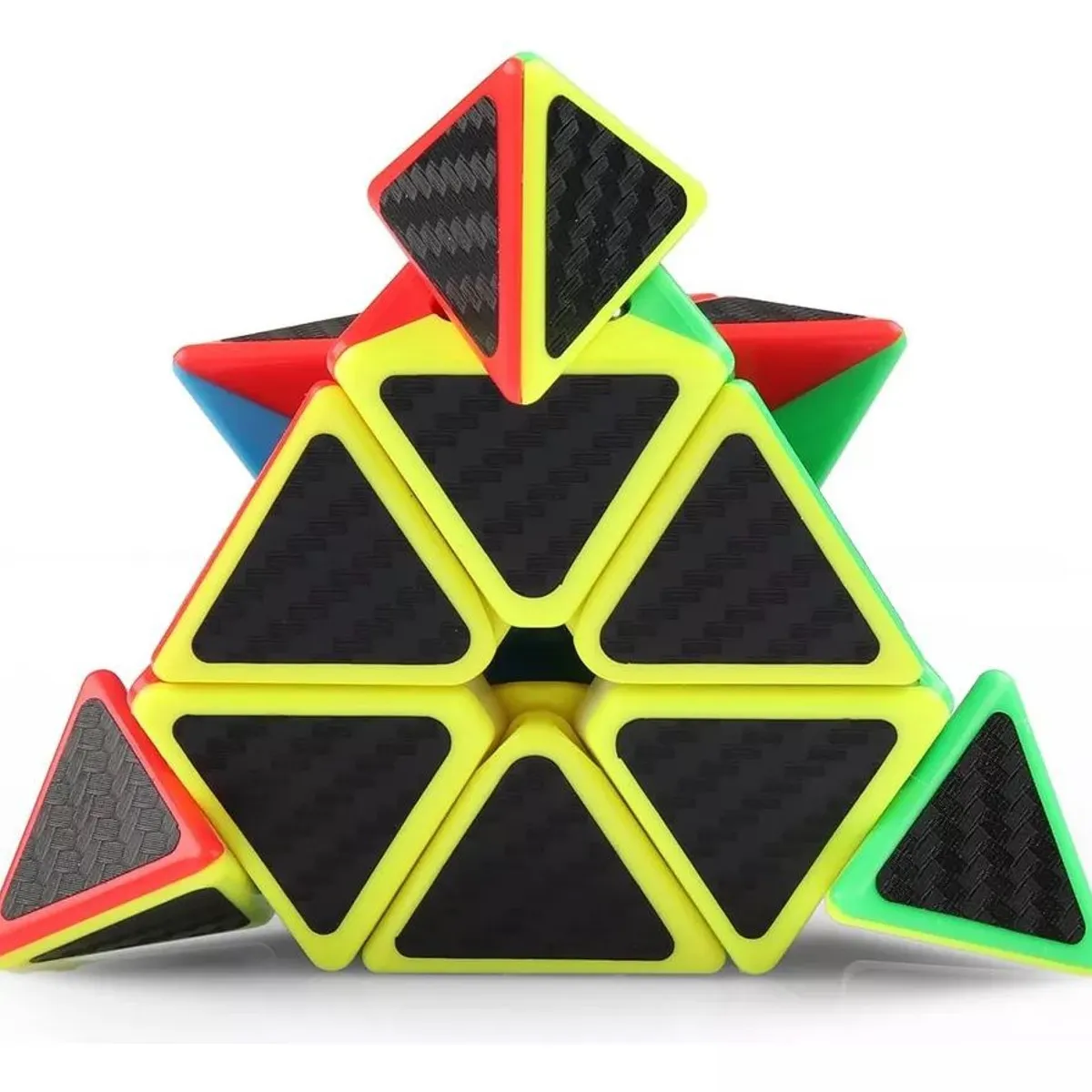 KUANGYE - Cubo Pirámide Pyraminx Fibra Carbono Versión Cobra