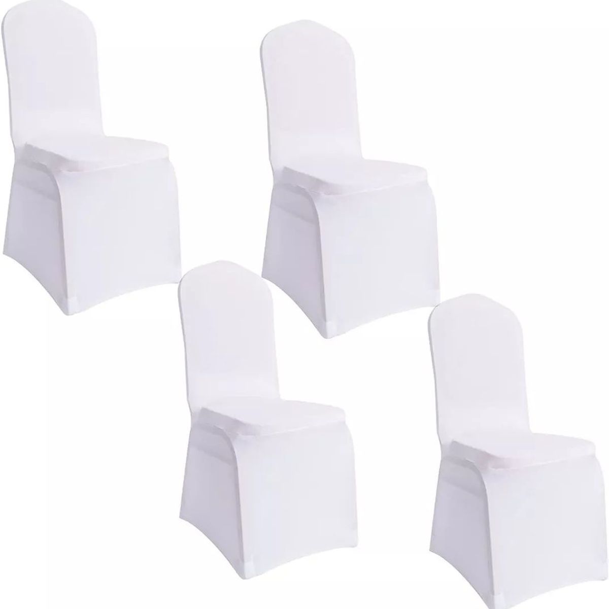 NOVAHUS - 4 Unidades !! Funda Sillas Spandex Para Evento Blanco