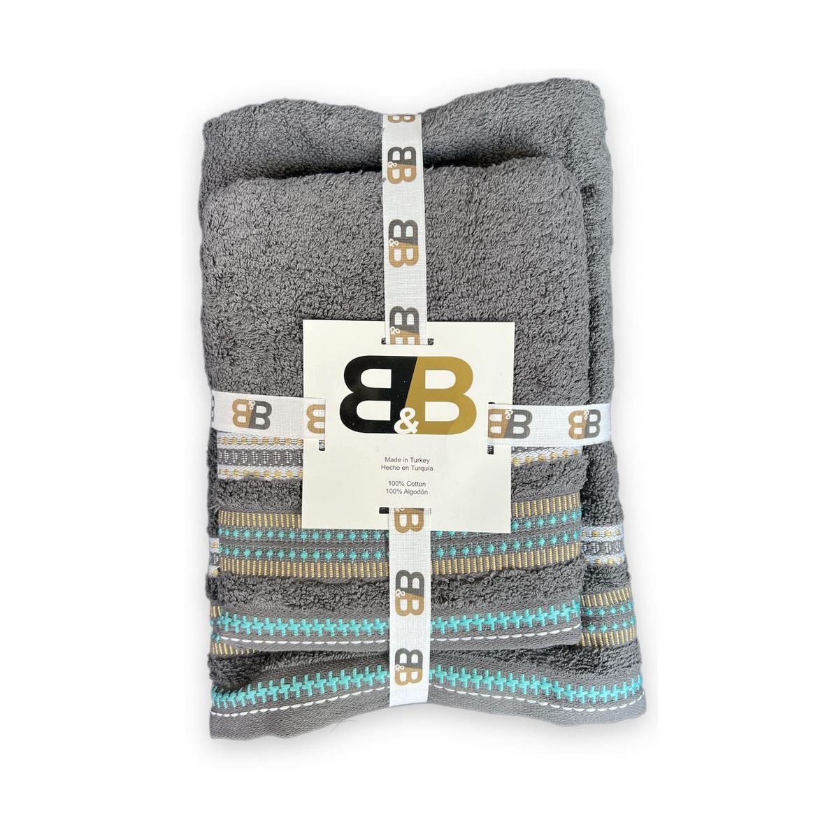 BYB - Juego De Dos Toallas Turcas Gris/diseño B&b Kitchen - SC