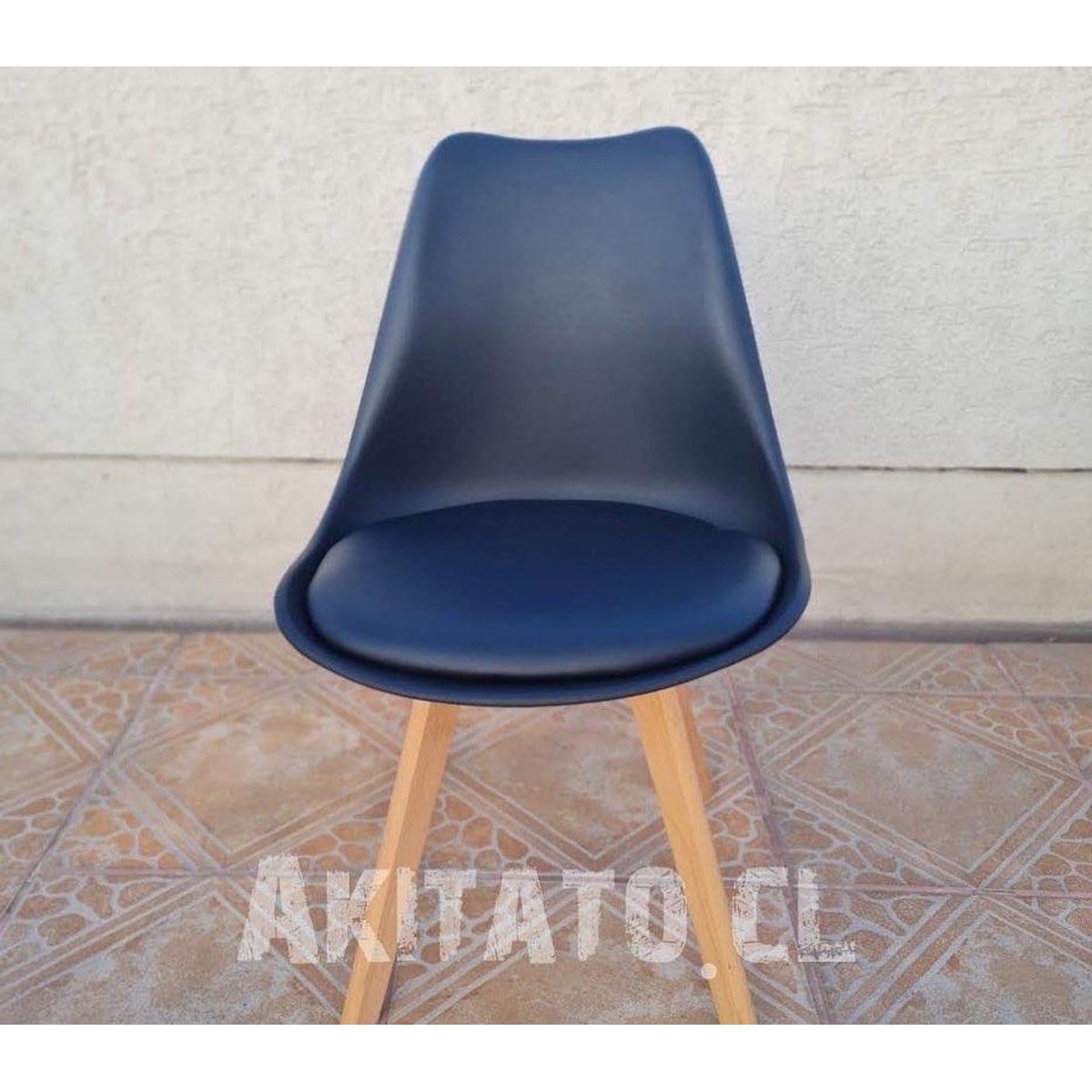 GENERICO - Silla Oak Asiento acolchado NEGRO