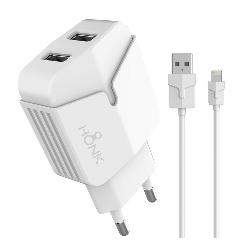 HONK - Cargador Pared Doble y Cable Lightning Honk 24A