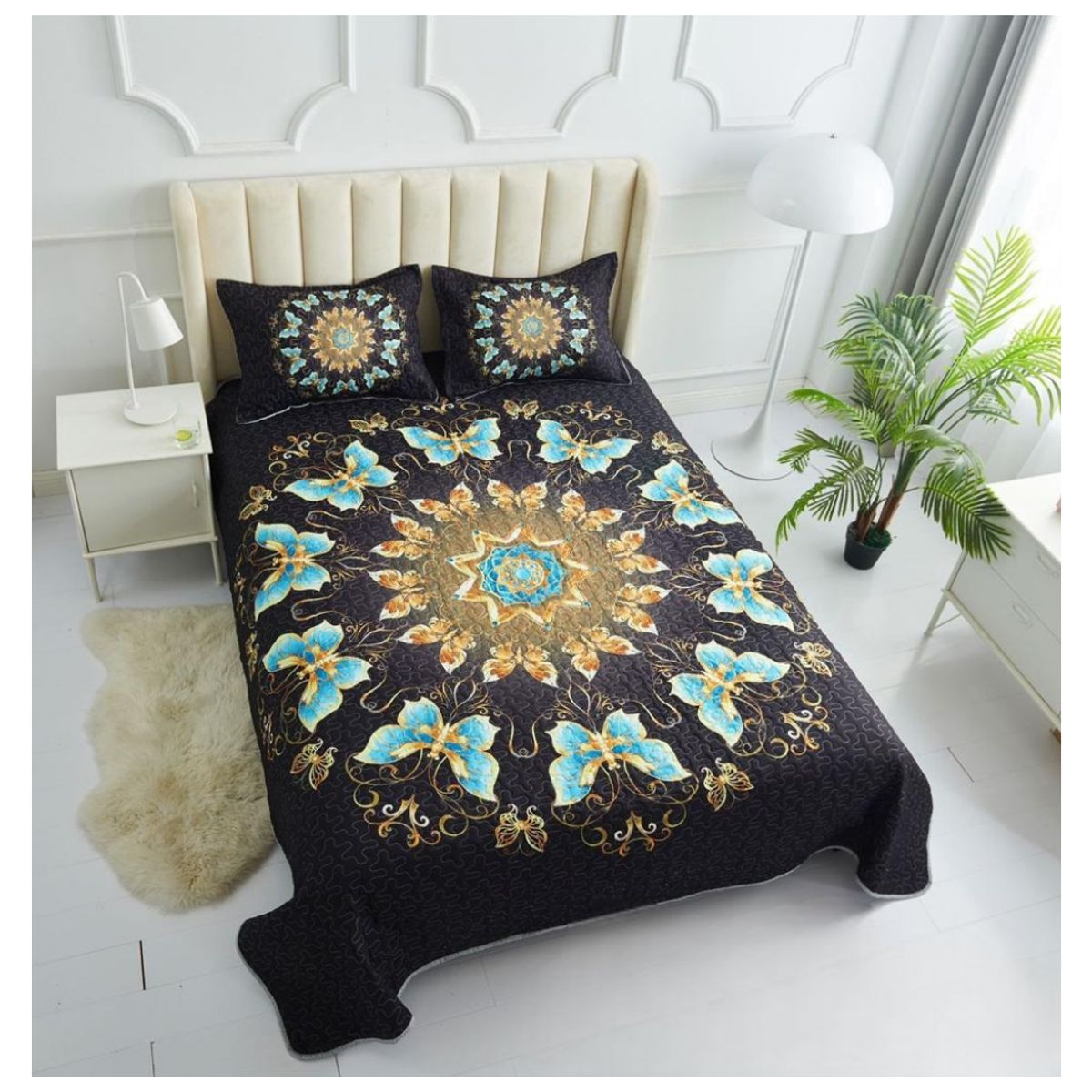 GENERICO - Cubrecama Verano Quilt 2 Plazas Diseño 3D 250X230cm