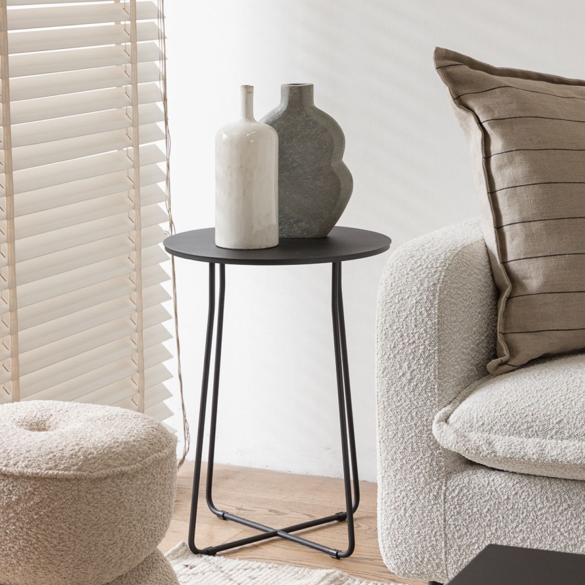 AMOBLE - Mesa Lateral Marchena Circular Metal V 45 Amoblé